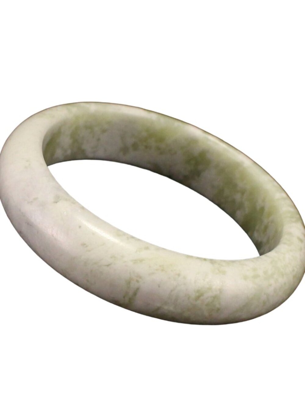 Natural Xiuyan Xiu Jade Bangle Bracelet 64.46g 59.5mm ID Moss Green Stone Ring
